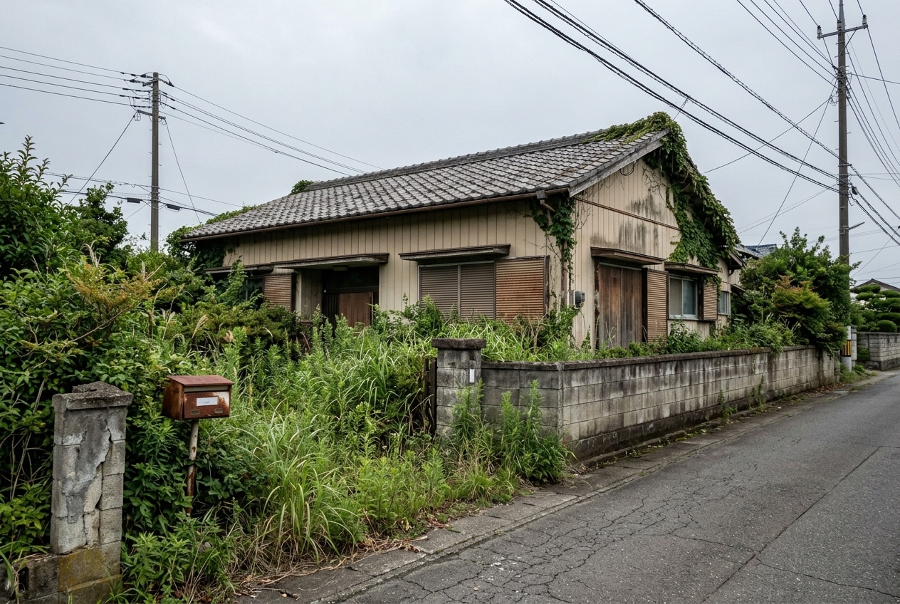 処分を検討している草木の伸びた実家